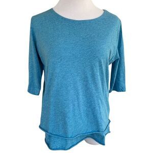 Indigenous Brand Blue Organic Cotton 3/4 Sleeve top S
